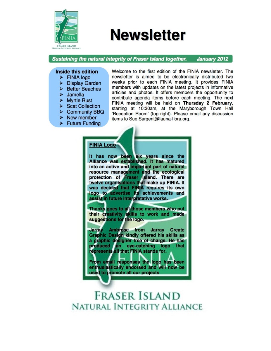 January 2012 Newsletter